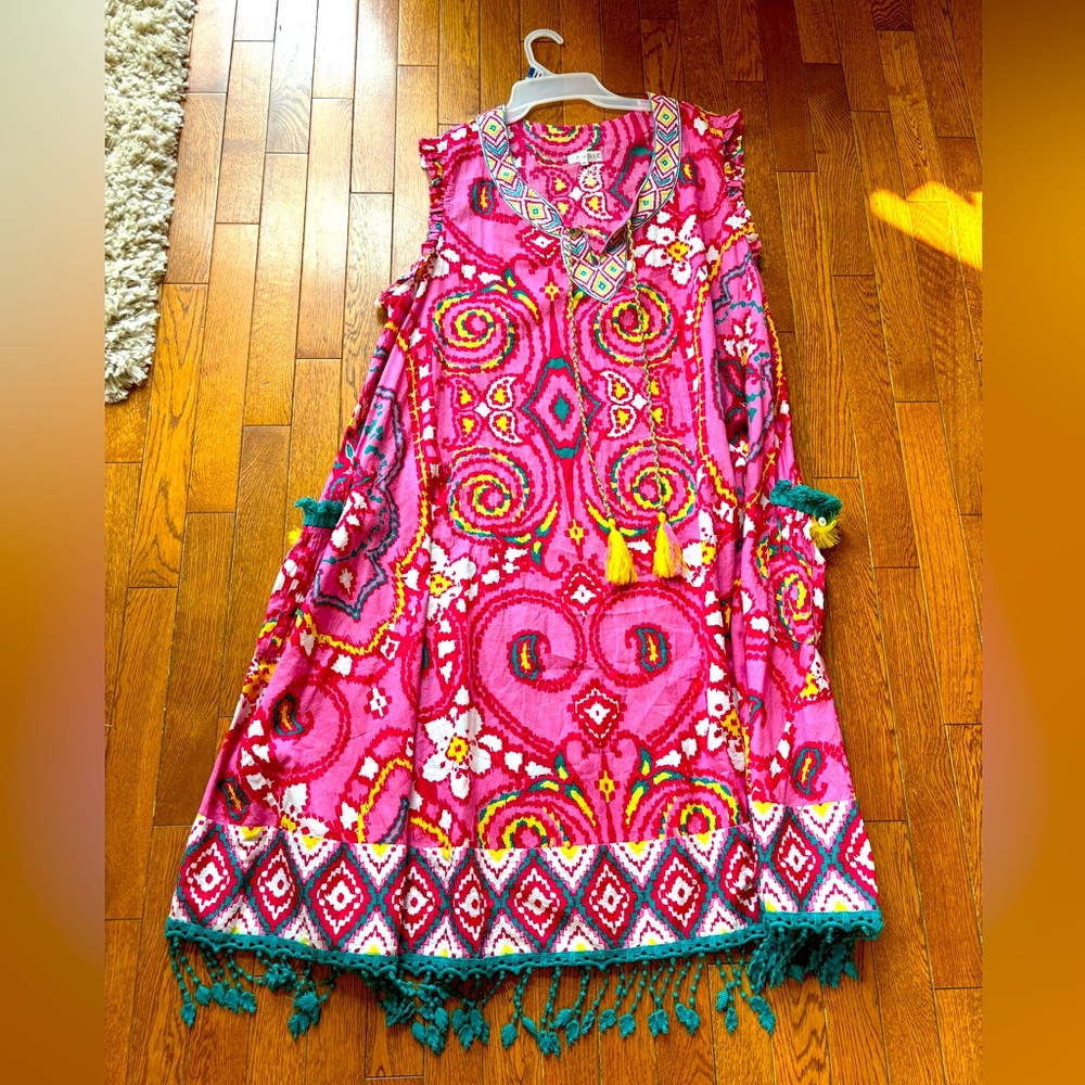 Naudic colorful midi dress 👗 or cover-up